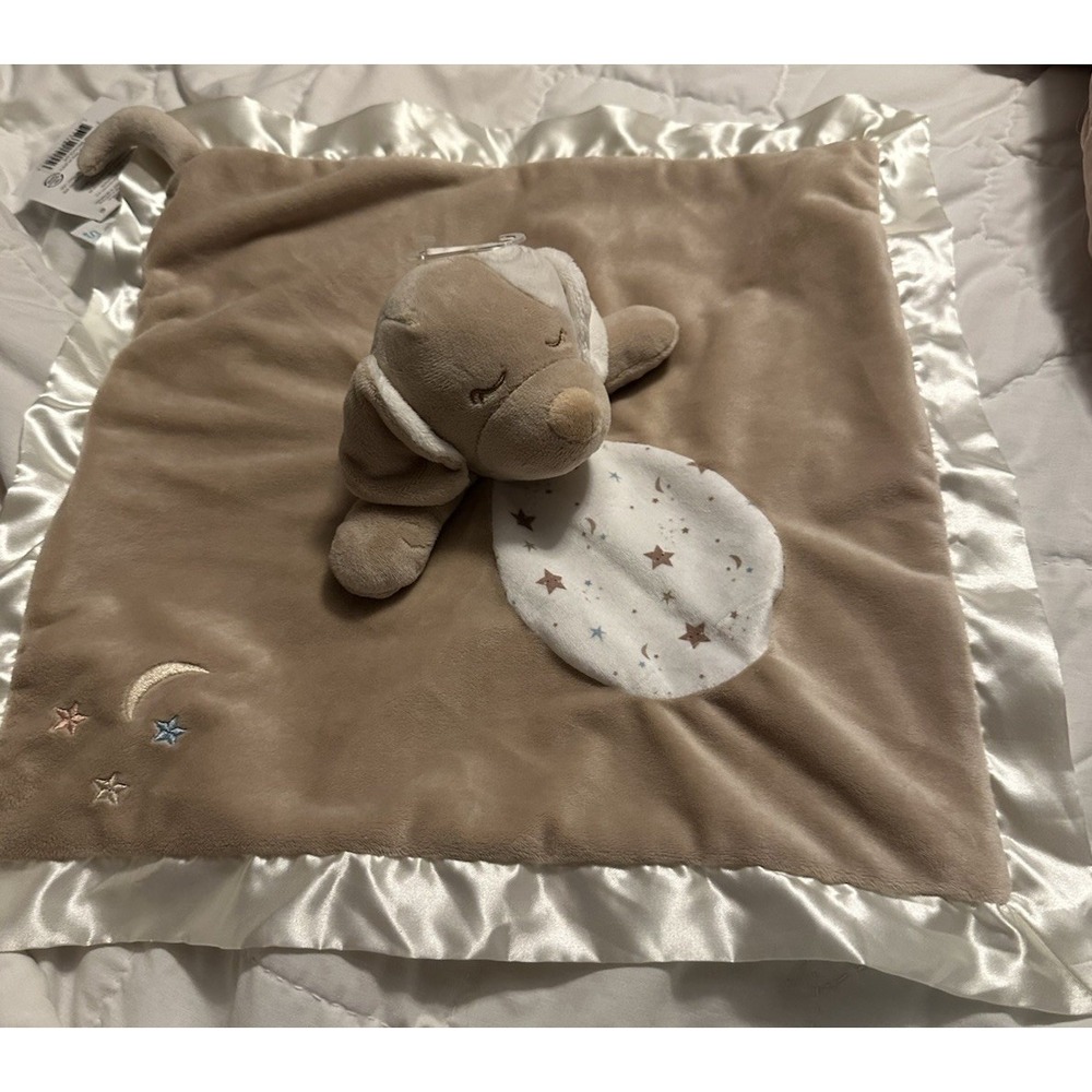Douglas Baby‎ Auggie Tan Puppy Satin Trim Dog Snuggler Plush Stuffed Animal